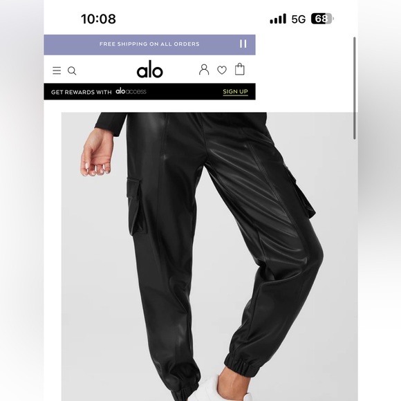 TOPSHOP Black Faux Leather Cargo Joggers | EUC Size 14 - Picture 13 of 13